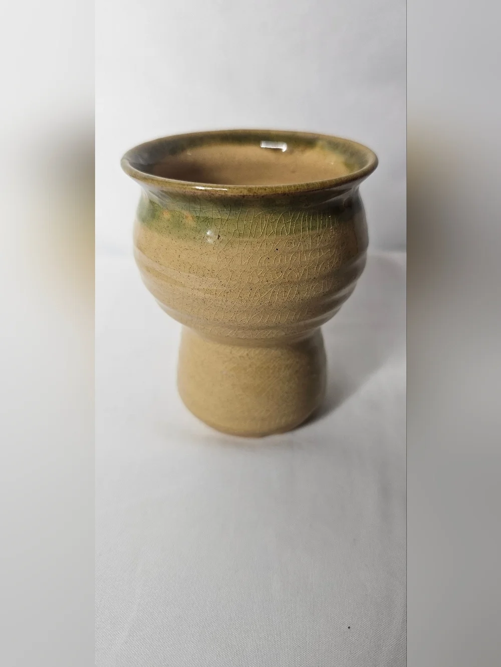 Vintage Pretty Ugly Pottery Wales Face Mug Hand Thrown Studio Art Pottery Vase